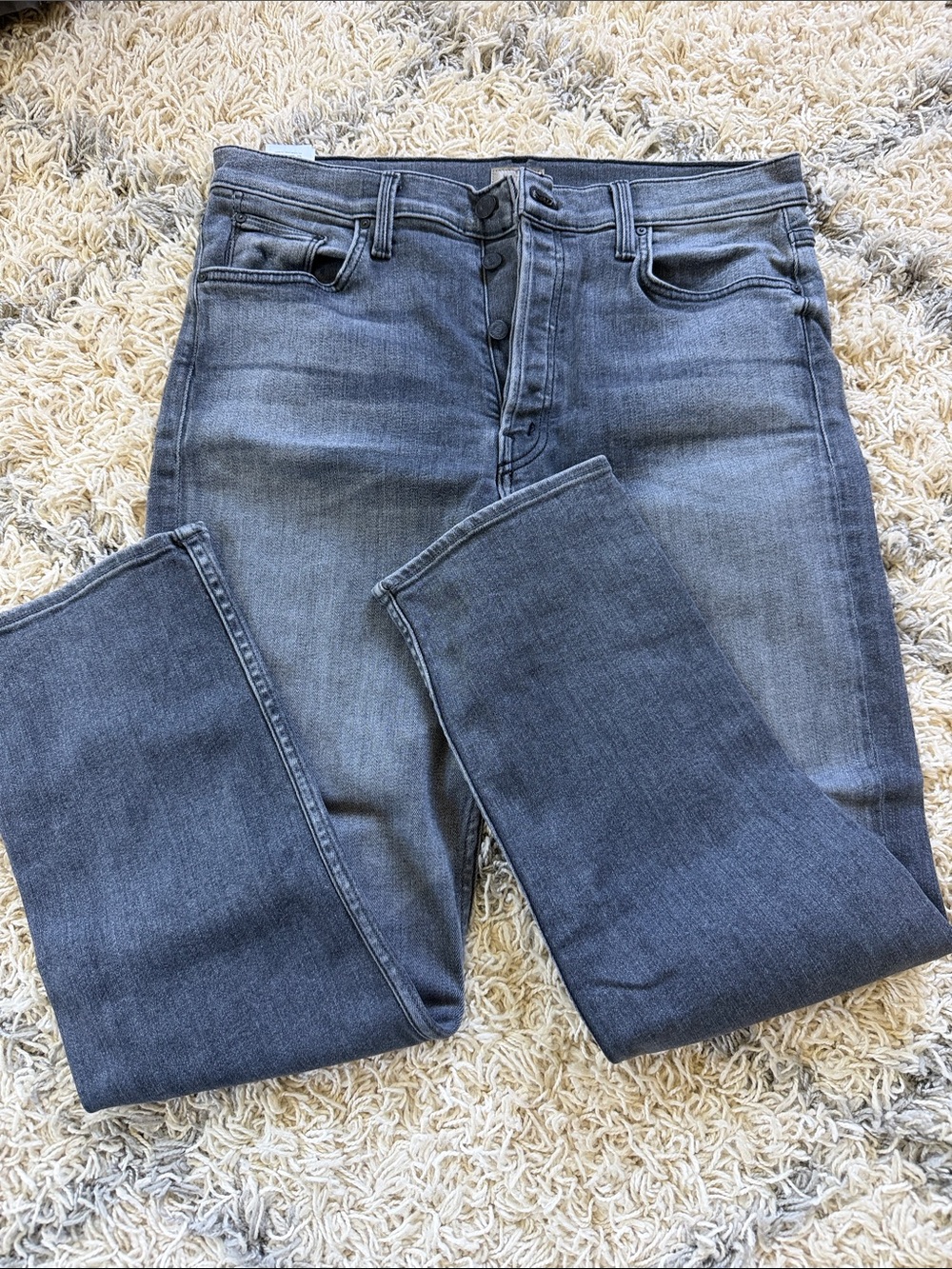 MOTHER Slim Jeans in Faded Blue-Gray